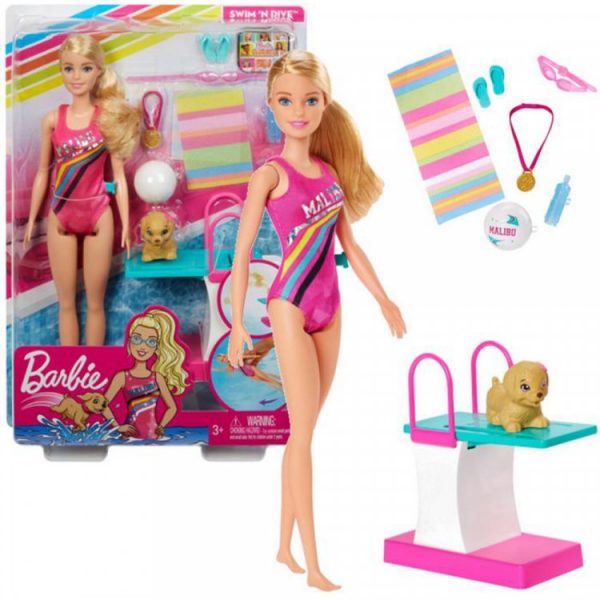 girotondo giocattoli lecce barbie nuotatrice in costume mattel 887961795141