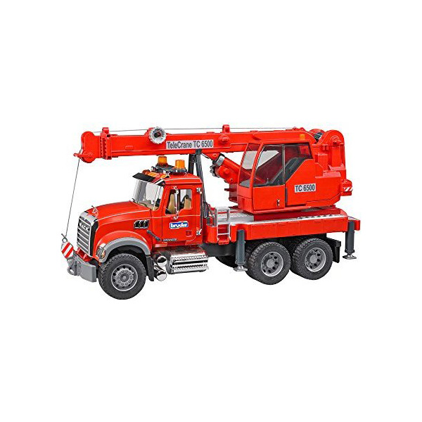 girotondo giocattoli lecce bruder 02826 Mack Granite Autogru Pompieri con Luci Suoni lato4001702028268
