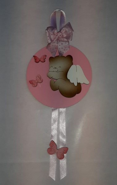 girotondo giocattoli lecce fiocco nascita orsetto rosa aquerel