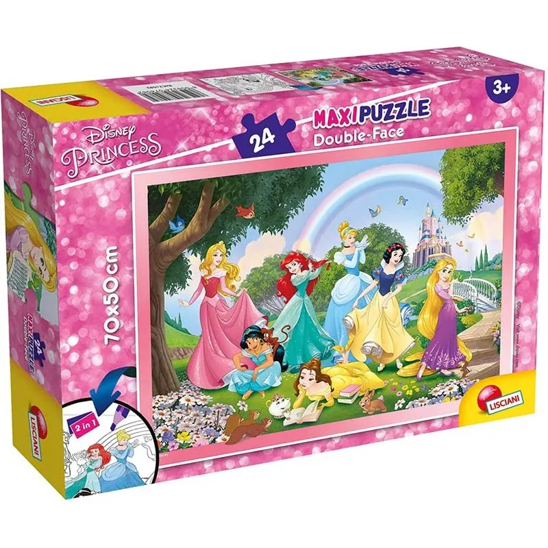 GIROTONDO GIOCATTOLI LECCE lisciani puzzle 24 pz maxi princess double face 74082