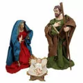 GIROTONDO GIOCATTOLI LECCE nativita 3 pezzi vestiti in tessuto grande h90 sacra famiglia spettacolare decorazione presepe