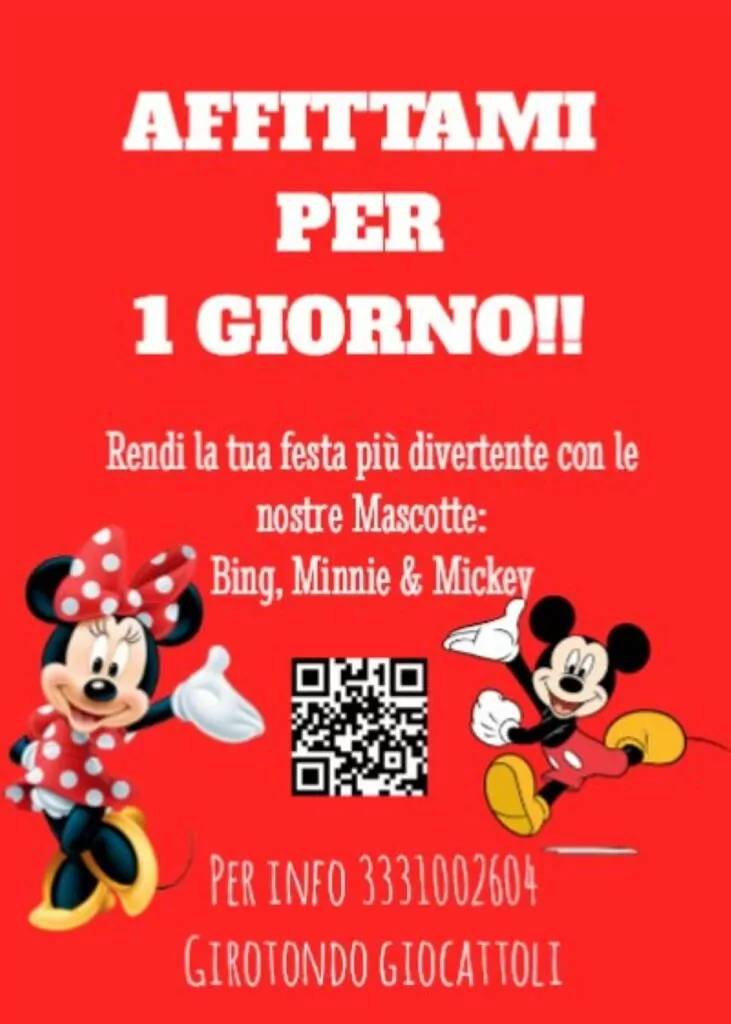 girotondo giocattoli lecce noleggio mascotte qrcode